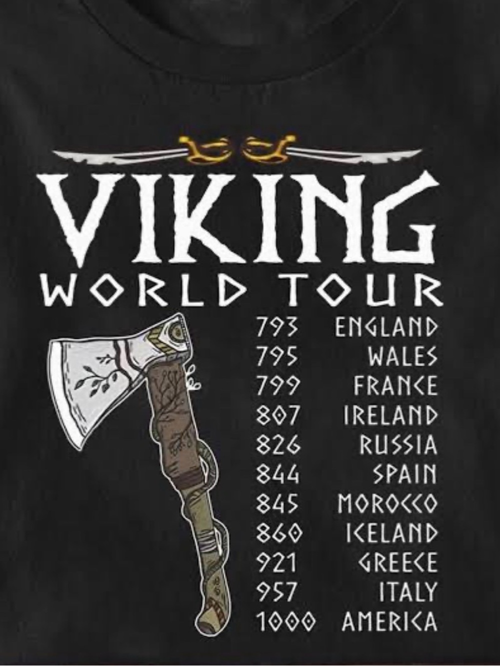 Viking World Tour Graphic Tee - Black 3XL